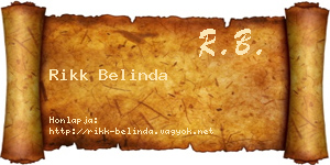 Rikk Belinda névjegykártya